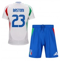 Maglia Calcio Italia Alessandro Bastoni #23 Seconda Divisa Bambino Europei 2024 Manica Corta (+ pantaloncini)